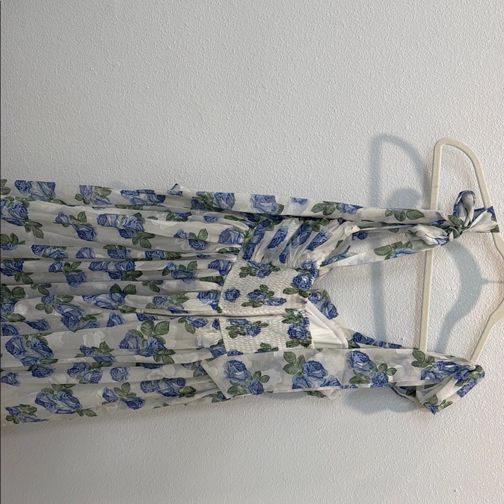 Petal & Pup Blue Floral Midi Dress - Picture 6 of 8
